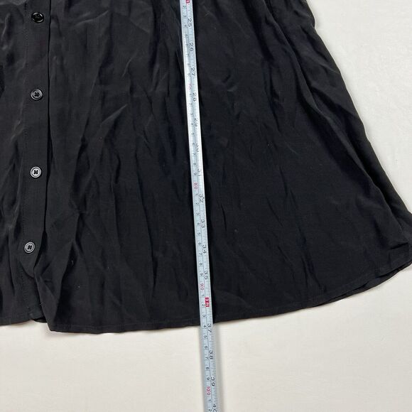 COMPTOIR DES COTONNIERS Dress Button Down V-Neck Black Classic Staple US XS - Picture 6 of 9